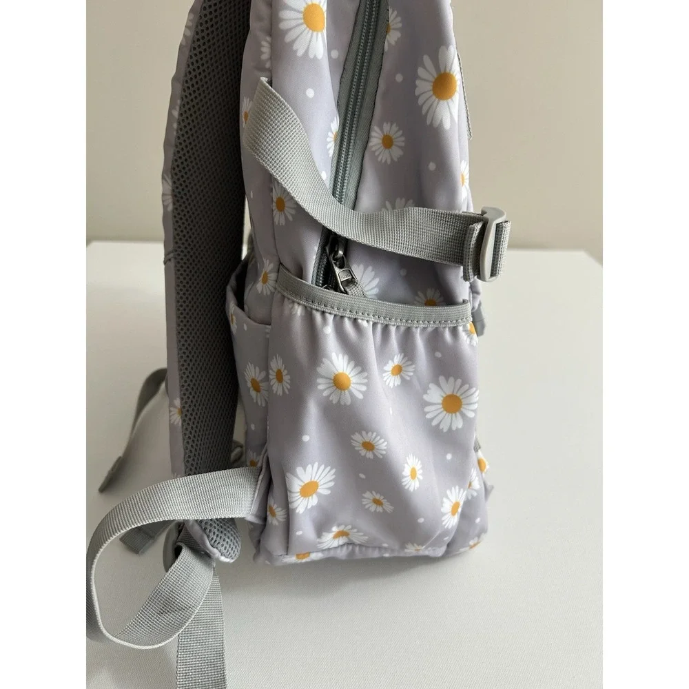 Aamytike Gray Daisy‑Print Backpack